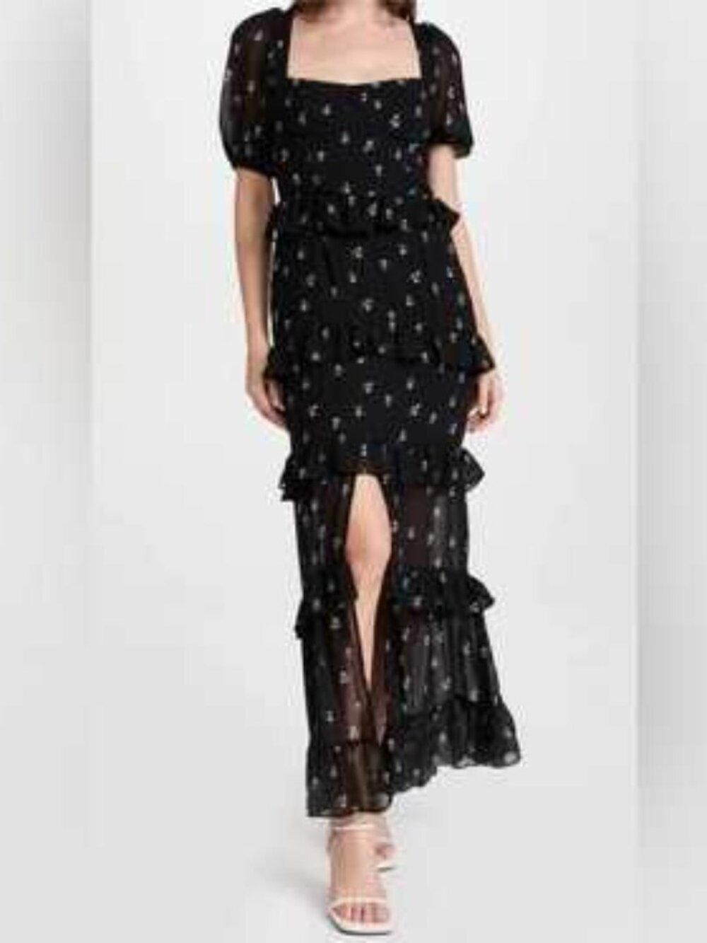 Wayf Cici Bustier Tiered Maxi Dress